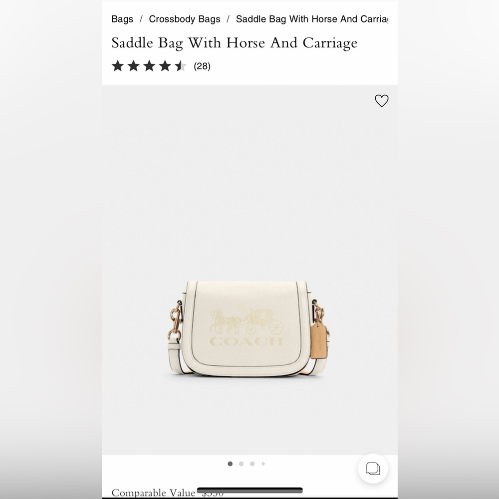 Coach Cream Crossbody Bag with Gold Accents